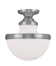 Livex Lighting 5722-91 - 1 Light Brushed Nickel Ceiling Mount