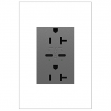 Legrand ARTRUSB20PD30M4 - adorne 20A Tamper-Resistant Ultra-Fast Plus Power Delivery USB Type-C/C Outlet, Plus-Size, Magnesiu