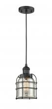 Innovations Lighting 201C-BK-G58-CE-LED - Bell Cage - 1 Light - 6 inch - Matte Black - Cord hung - Mini Pendant