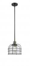 Innovations Lighting 201S-BAB-G72-CE - Bell Cage - 1 Light - 9 inch - Black Antique Brass - Stem Hung - Mini Pendant