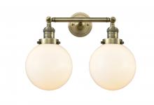 Innovations Lighting 208-AB-G201-8-LED - Beacon - 2 Light - 19 inch - Antique Brass - Adjustable Bath Vanity Light