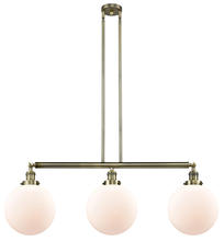 Innovations Lighting 213-AB-G201-10-LED - Beacon - 3 Light - 42 inch - Antique Brass - Stem Hung - Adjustable Island Light
