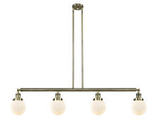 Innovations Lighting 214-AB-G201-6-LED - Beacon - 4 Light - 51 inch - Antique Brass - Stem Hung - Adjustable Island Light