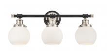Innovations Lighting 340-3W-BPN-G3401-6-LED - Saybrook - 3 Light - 24 inch - Black Polished Nickel - Bath Vanity Light