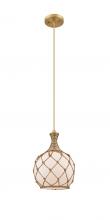 Innovations Lighting 415-1P-BB-G121-8RB - Astor - 1 Light - 8 inch - Brushed Brass - Cord hung - Mini Pendant