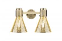 Innovations Lighting 464-2W-BB-G464C-7ME - Lawton Cone - 2 Light - 17 inch - Brushed Brass - Bath Vanity Light