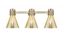 Innovations Lighting 464-3W-BB-G464C-7ME - Lawton Cone - 3 Light - 27 inch - Brushed Brass - Bath Vanity Light
