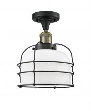 Innovations Lighting 517-1CH-BAB-G71-CE - Bell Cage - 1 Light - 8 inch - Black Antique Brass - Semi-Flush Mount