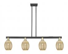 Innovations Lighting 716-4I-BAB-G459-6ME - Preston - 4 Light - 48 inch - Black Antique Brass - Cord hung - Island Light