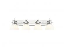 Golden 3118-BA4 CH-OP - Hines 4-Light Vanity Light in Chrome with Opal Glass