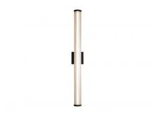 Golden 5590-OWL36 BLK - Rodara LED 36" Wall Sconce - Outdoor in Matte Black with Clear Glass Shade