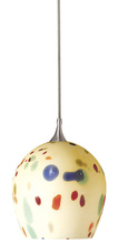 CAL Lighting UP-963/6-BS - 6.4" Tall Glass and Metal Pendant with Brushed Steel Cord