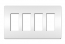 Legrand Radiant RWP264W - radiant Four-Gang Screwless Wall Plate, White