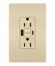 Legrand Radiant 1597TRUSBACI - radiant Tamper-Resistant 15A Duplex Self-Test GFCI Receptacles wt SafeLock Protection, USB Type