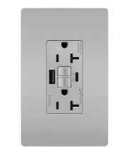 Legrand Radiant 2097TRUSBACGRY - radiant Tamper-Resistant 20A Duplex Self-Test GFCI Receptacles wt SafeLock Protection, Type A/C