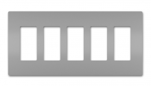 Legrand Radiant RWP265GRY - radiant Five-Gang Screwless Wall Plate, Gray