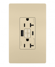 Legrand Radiant 2097TRUSBACI - radiant Tamper-Resistant 20A Duplex Self-Test GFCI Receptacles wt SafeLock Protection, Type A/C