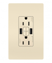 Legrand Radiant 1597TRUSBAALA - radiant Tamper-Resistant 15A Duplex Self-Test GFCI Receptacles wt SafeLock Protection, USB Type