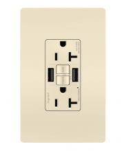 Legrand Radiant 2097TRUSBAALA - radiant Tamper-Resistant 20A Duplex Self-Test GFCI Receptacles wt SafeLock Protection, Type A/A