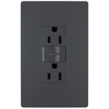 Legrand Radiant 1597TRGCC4 - radiant Tamper-Resistant 15A Duplex Self-Test GFCI Receptacles wt SafeLock Protection, Graphite