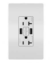 Legrand Radiant 2097TRUSBAAW - radiant Tamper-Resistant 20A Duplex Self-Test GFCI Receptacles wt SafeLock Protection, Type A/A