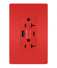 Legrand Radiant 2097TRUSBACRED - radiant Tamper-Resistant 20A Duplex Self-Test GFCI Receptacles wt SafeLock Protection, Type A/C