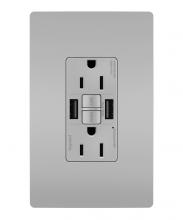 Legrand Radiant 1597TRUSBAAGRY - radiant Tamper-Resistant 15A Duplex Self-Test GFCI Receptacles wt SafeLock Protection, USB Type