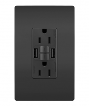 Legrand Radiant 1597TRUSBAABK - radiant Tamper-Resistant 15A Duplex Self-Test GFCI Receptacles wt SafeLock Protection, USB Type