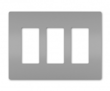 Legrand Radiant RWP263GRY - radiant Three-Gang Screwless Wall Plate, Gray