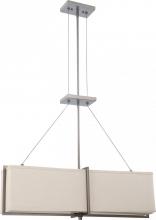 Nuvo 60/4065 - Logas ES - 4 Light Square Pendant w/ Khaki Fabric Shade - (4) 13w GU24 Lamps Included