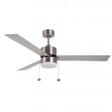 HOMEnhancements 21381 - 3-Blade 52" NK Modern Cylinder Fan Silver/Walnut Blades Pull Chain 3K, 4K, 5K