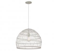 Savoy House Meridian M70106WR - 1-Light Pendant in White Rattan with A White SocketÂ 